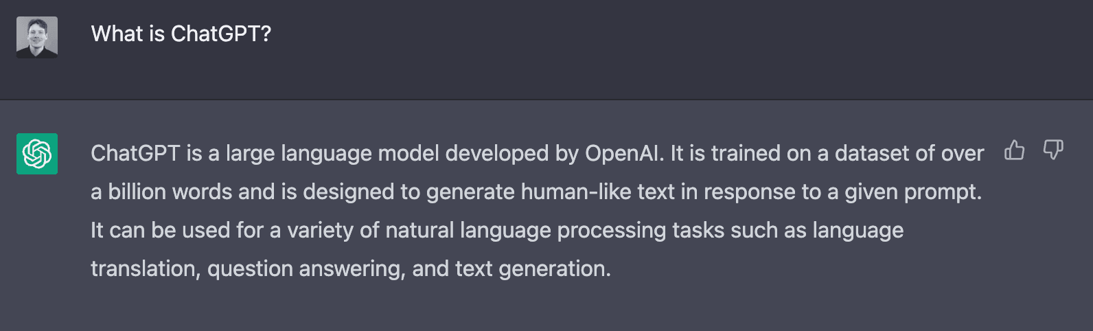 Example of using ChatGPT