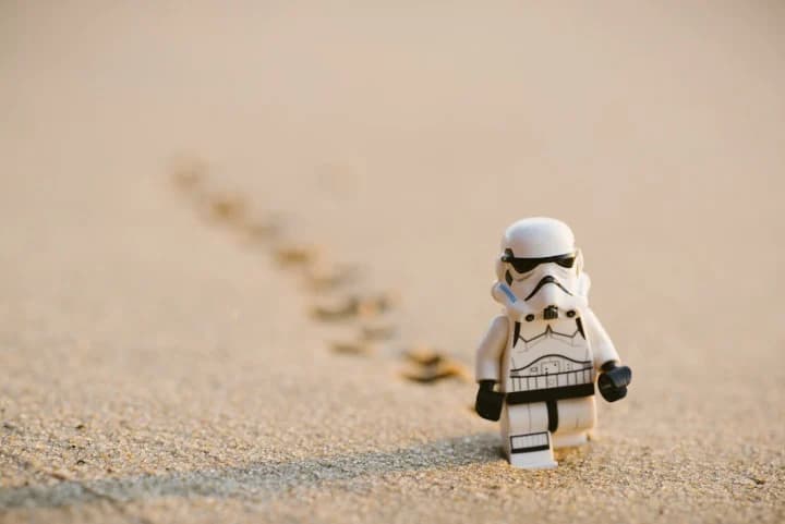 Lonely Lego figure walking Lonely Lego figure walking