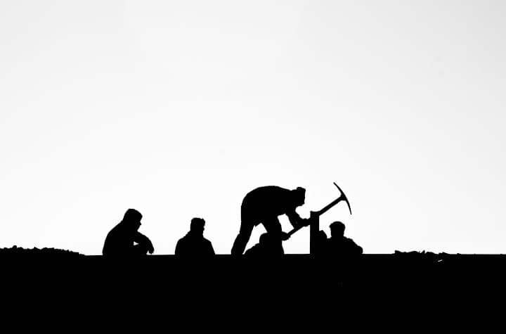 Shadow figure of people working Shadow figure of people working